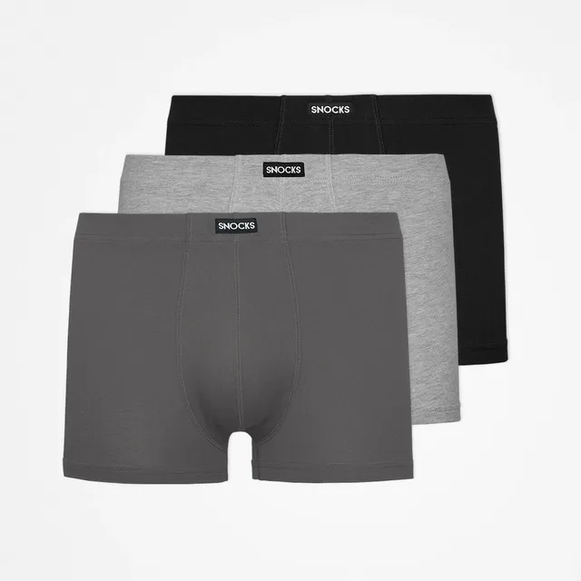 snocks-retro-boxershorts-mix-schwarz-grau-hellgrau-herren image 1