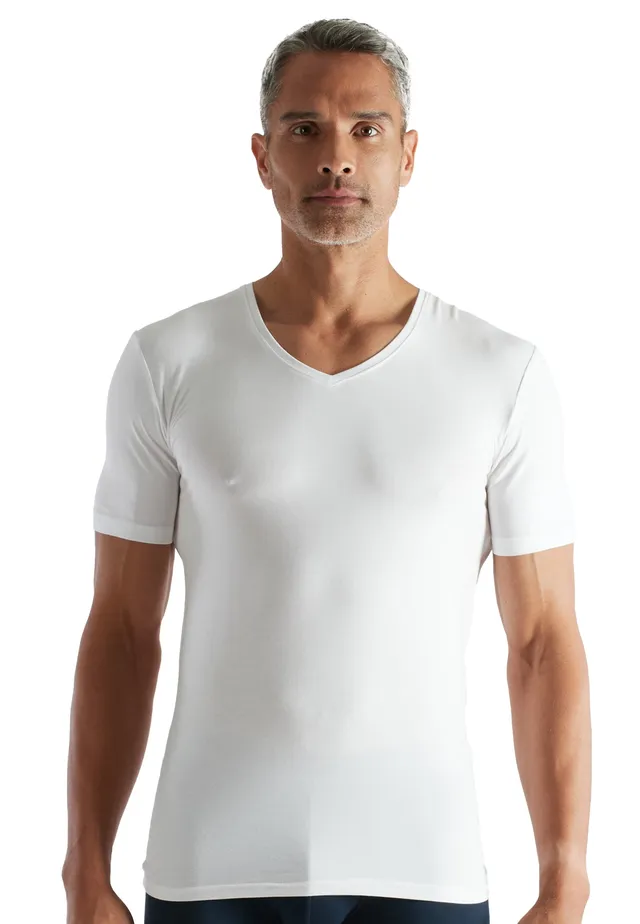 ceceba-herren-shirt-wei-uni-v-ausschnitt-bambus-viskose image 1
