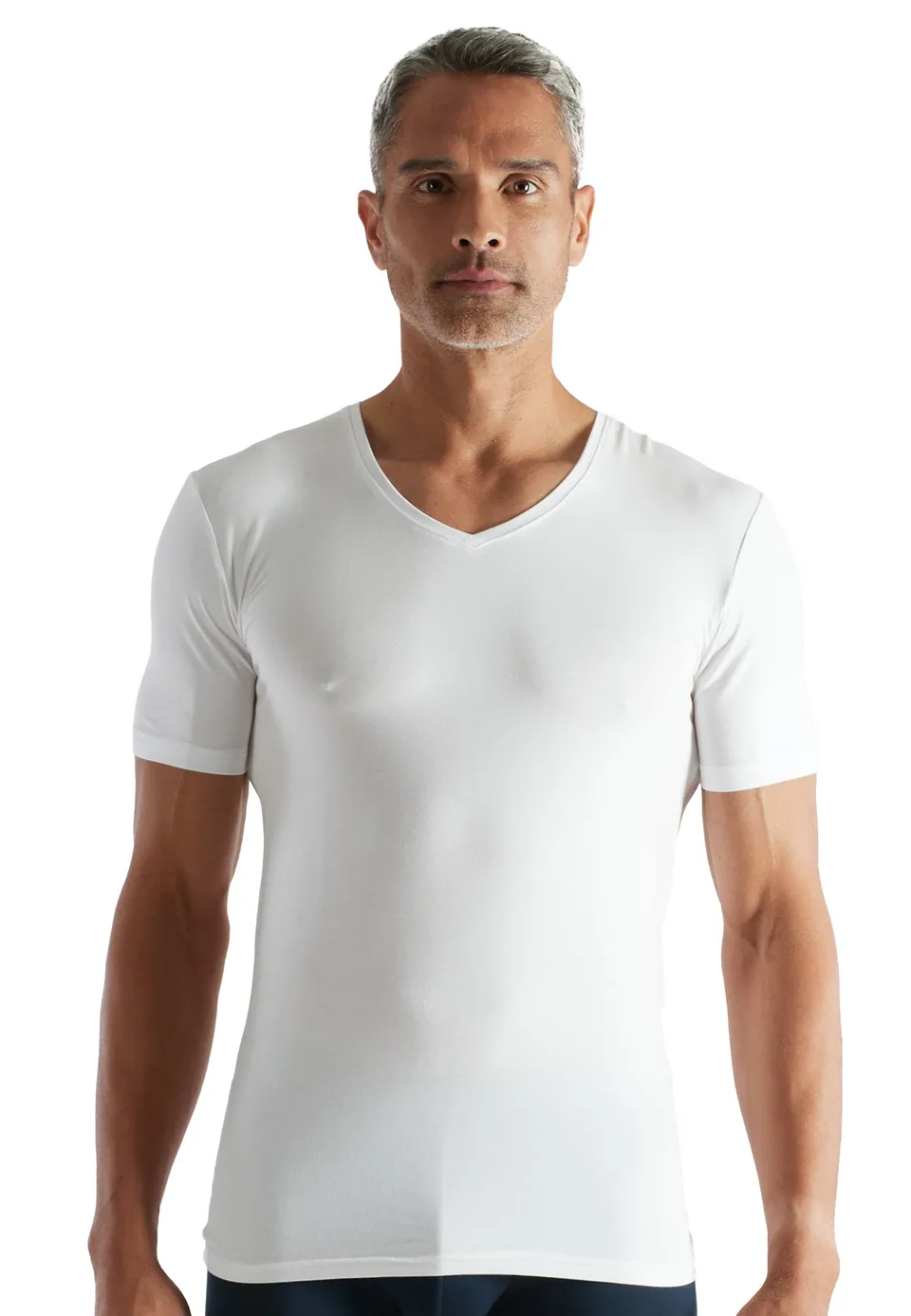 ceceba-herren-shirt-wei-uni-v-ausschnitt-bambus-viskose image 1