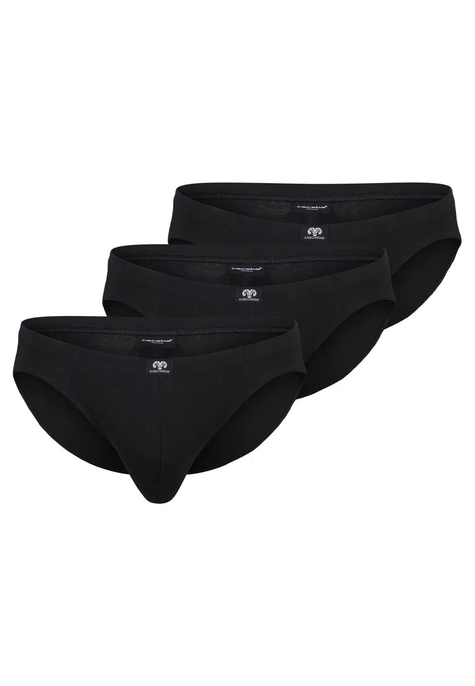 ceceba-herren-slip-schwarz-uni-3er-pack-konvex-serie image 1