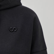 snocks-felpa-con-cappuccio-donna-hoodie-in-nero-con-stampa-sul-petto image 7