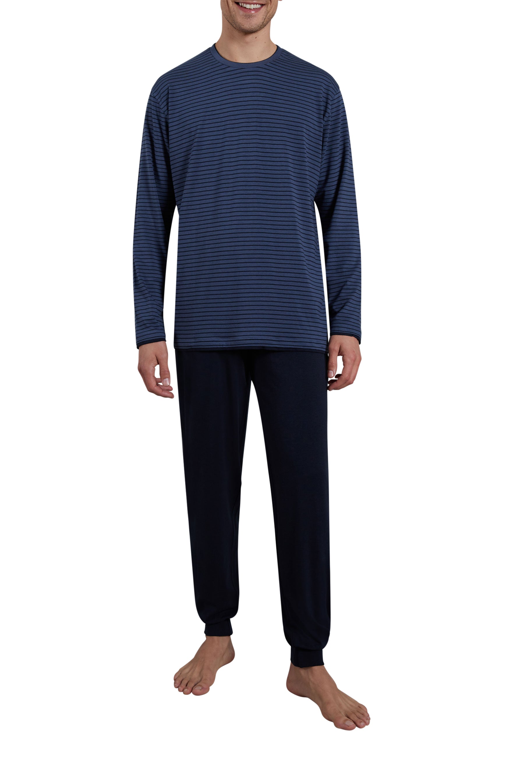 ceceba-herren-pyjama-blau-l-ngsgestreift-lang image 1