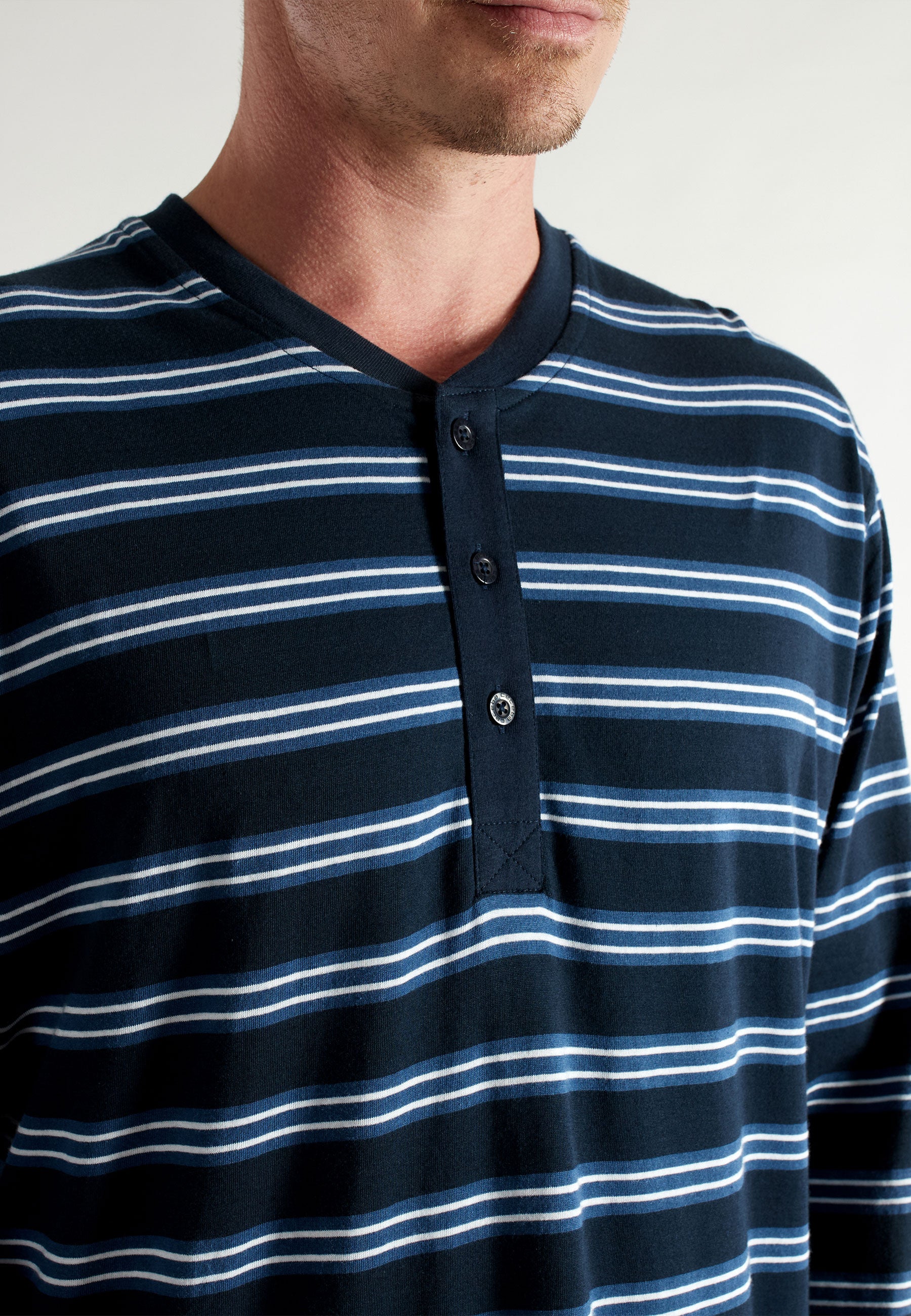 ceceba-herren-pyjama-blau-quergestreift-lang image 4