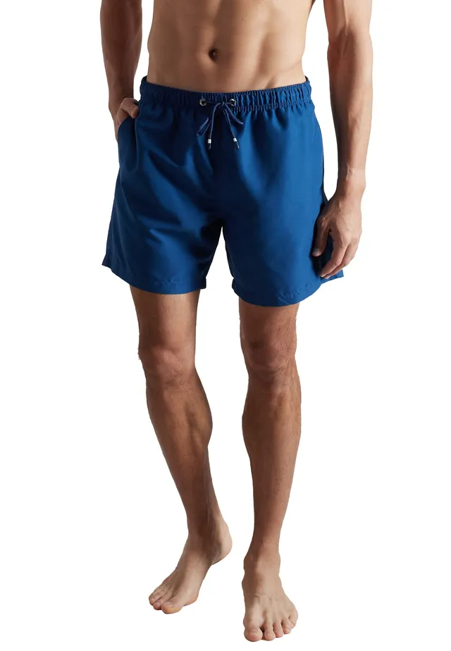 ceceba-herren-badeshorts-blau-uni-schwimmshorts-mit-taschen image 1