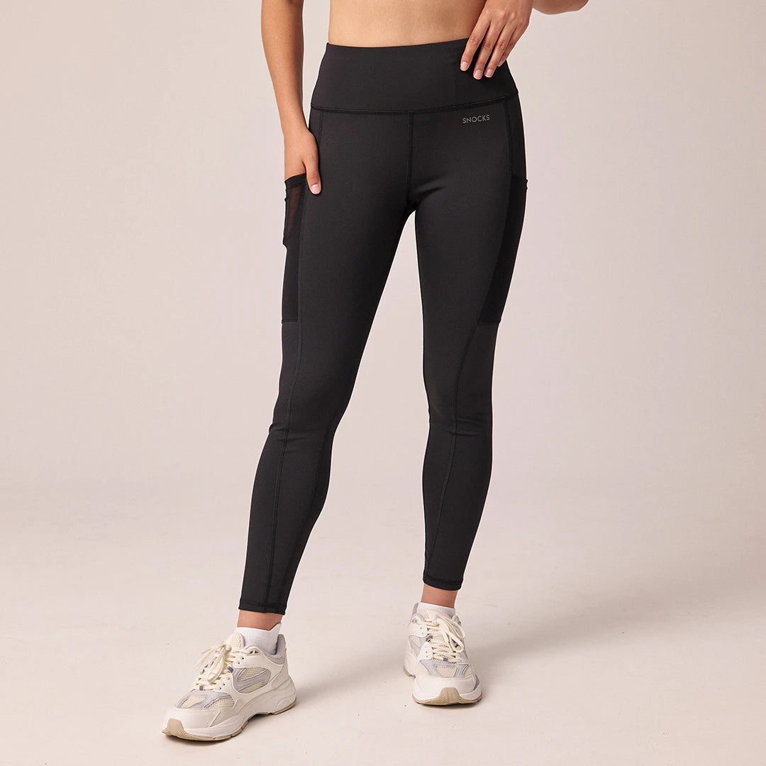 snocks-leggings-mit-tasche-schwarz-high-waist-mesh-sportleggings image 8