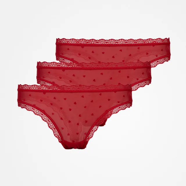 snocks-tangas-mit-spitze-love-damen-kirschrot image 1