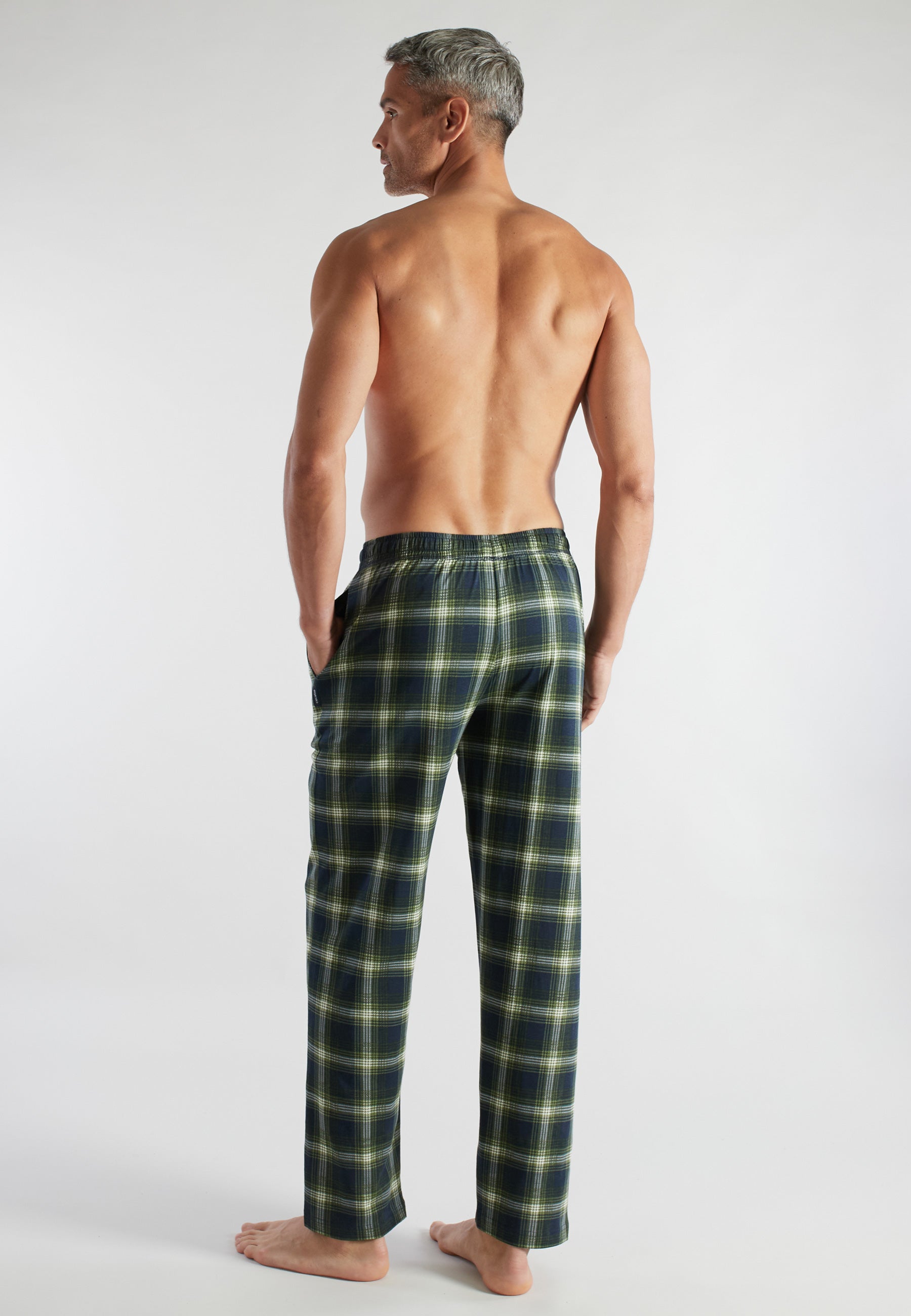 ceceba-herren-lange-hose-gr-n-kariert-pyjamahose-aus-baumwolle image 3