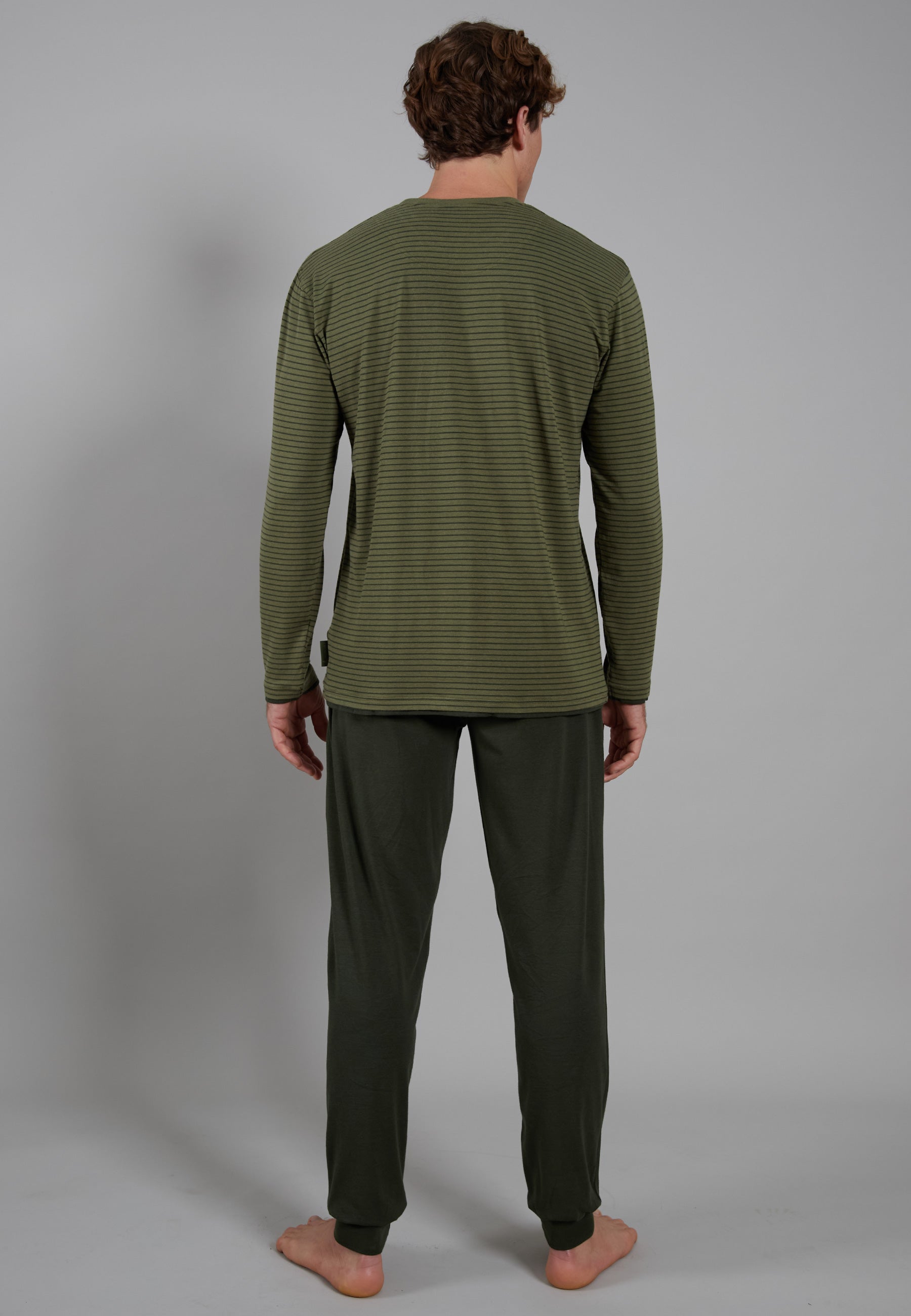 ceceba-herren-pyjama-gr-n-l-ngsgestreift-mit-bambus-viskose image 3