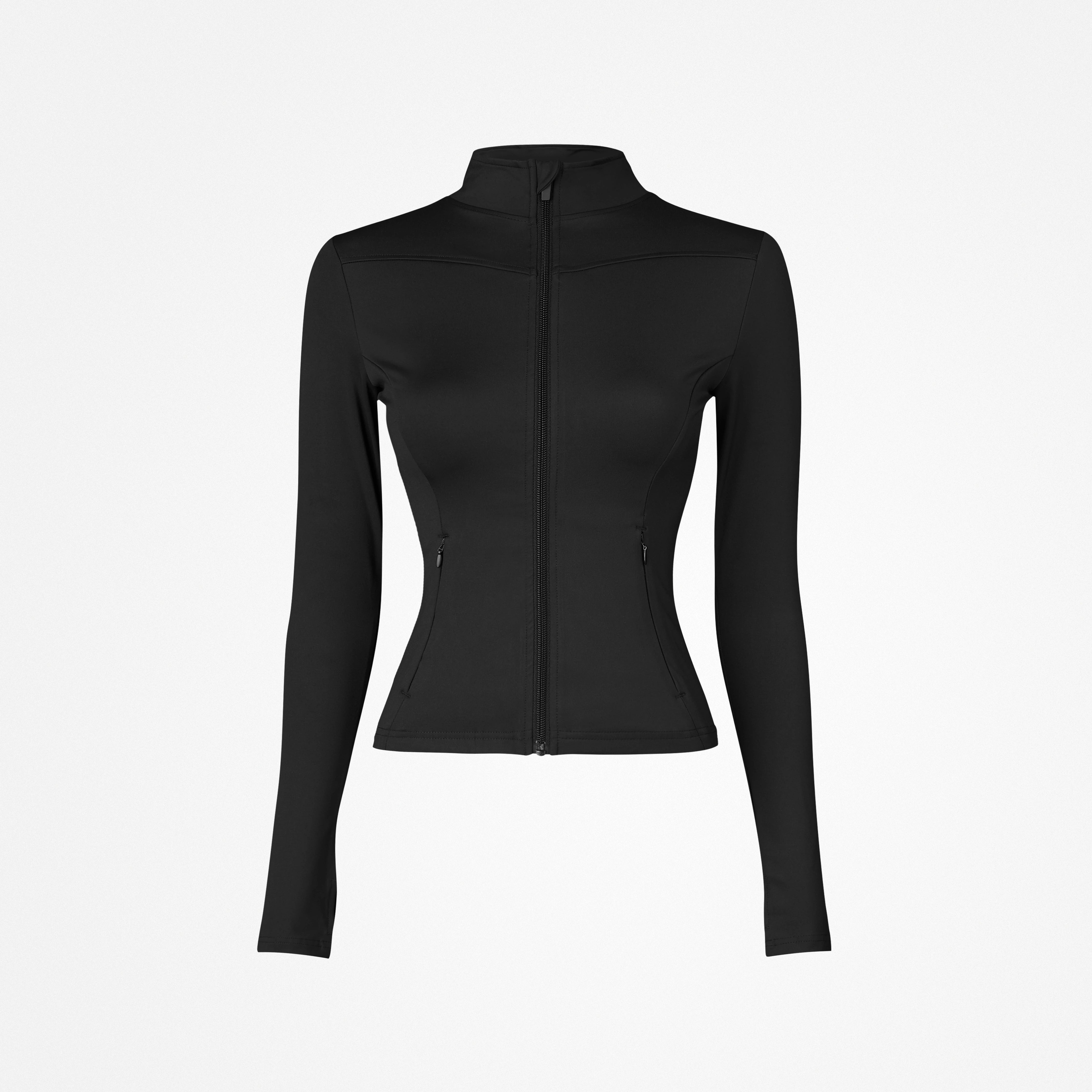 snocks-sportjacke-damen-mit-rei-verschluss-schwarz-active-running-jacke image 1