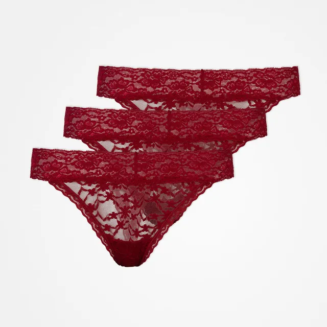 snocks-tangas-aus-spitze-tanga-dunkelrot image 1