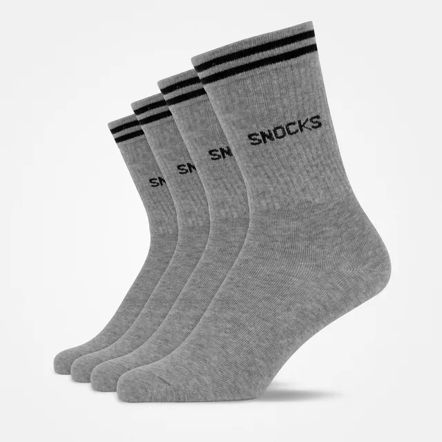 snocks-hohe-sportsocken-mit-streifen-sportsocken-grau image 1