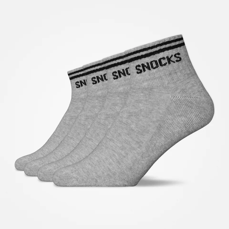 snocks-retro-sneaker-socken-grau-streifen-kn-chelhoch image 1