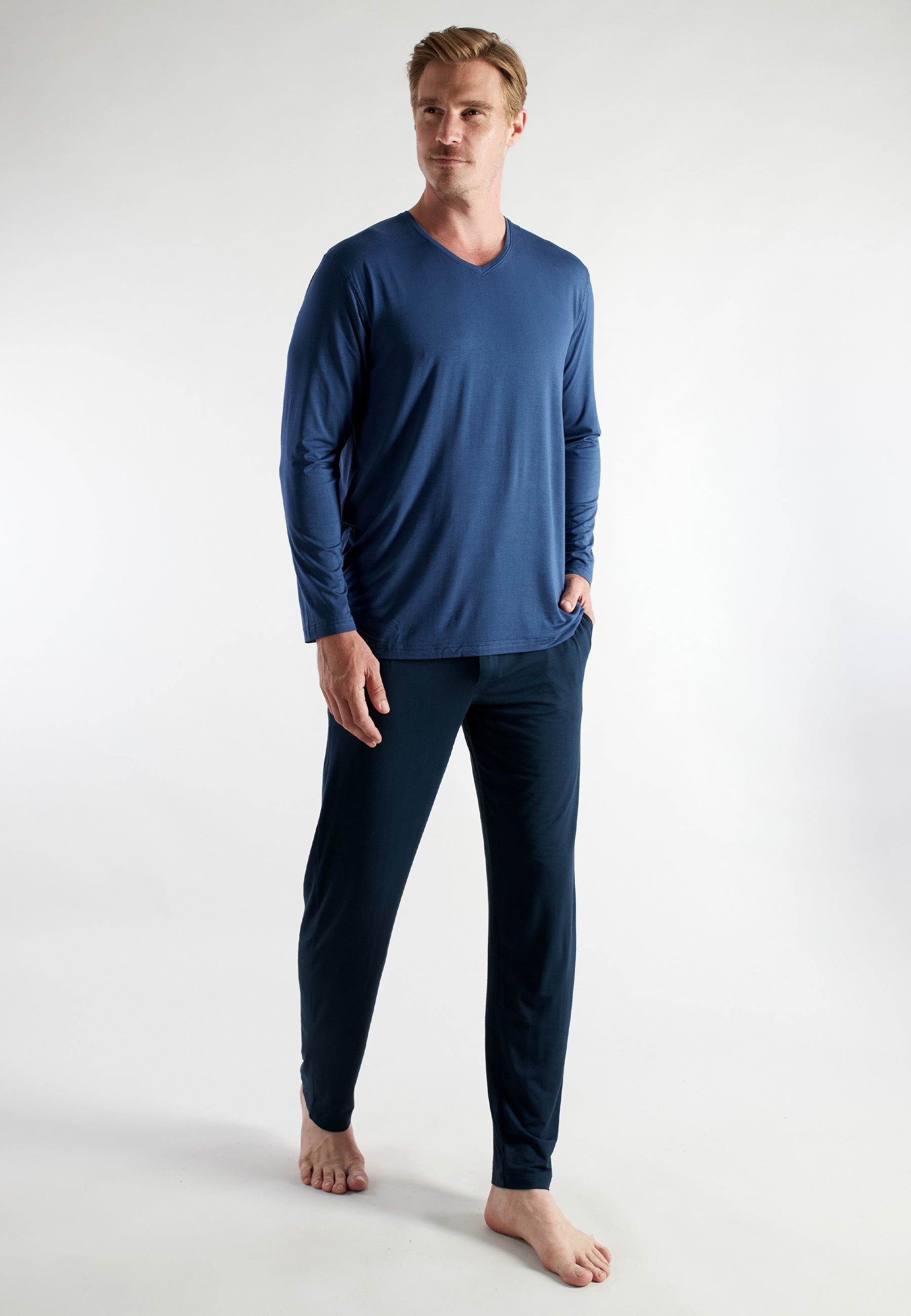 ceceba-herren-pyjama-blau-uni-bamboo-single-jersey-schlafanzug image 2